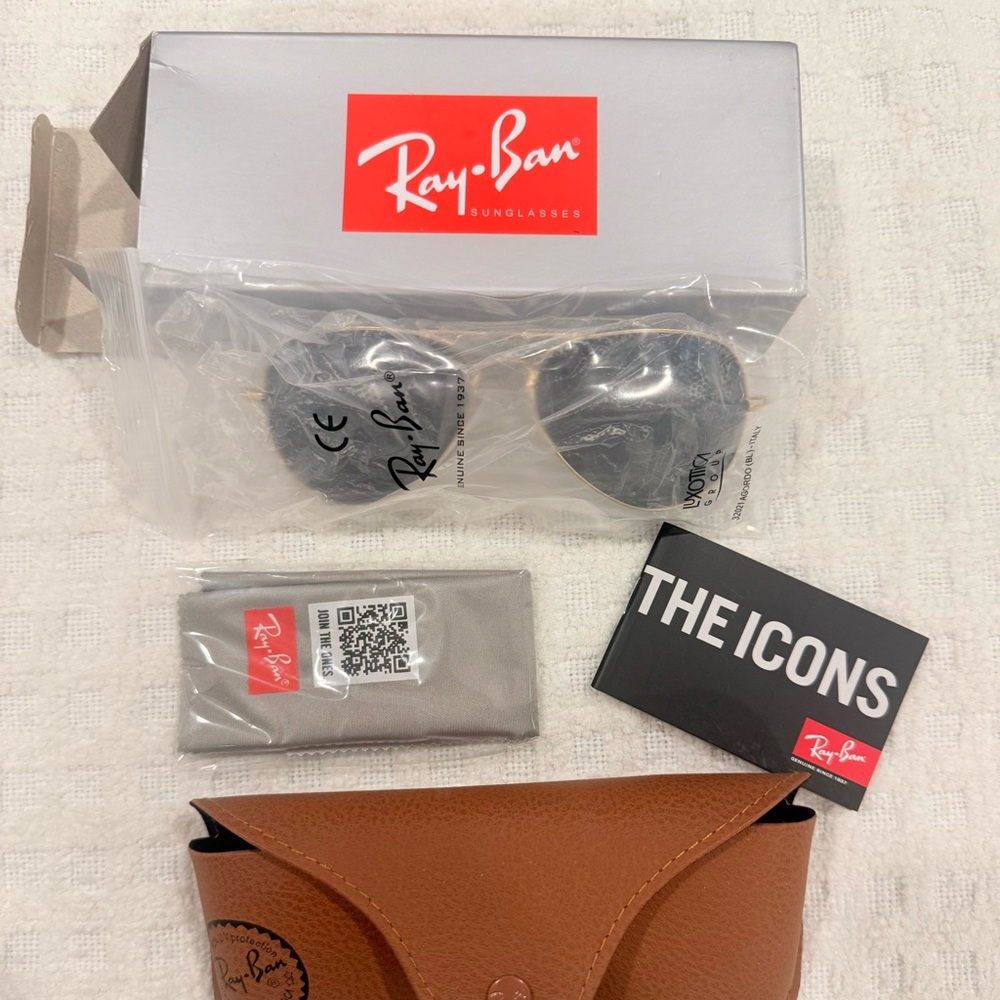 Ray-Ban Arista Gold Aviator Sunglasses with G-15 Green Lenses, NWT - Picture 5 of 10